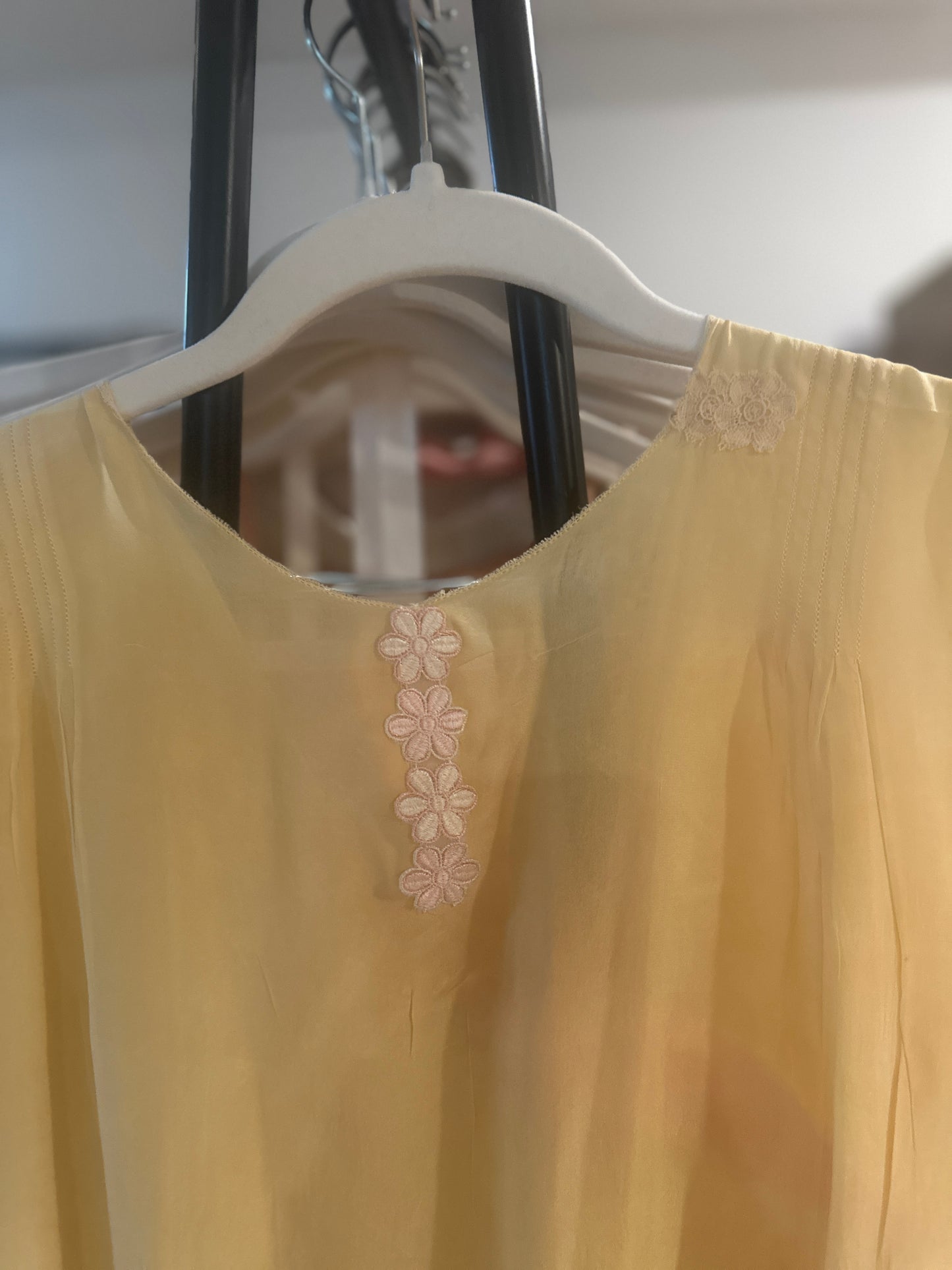 Anita's Hand dyed Pure Silk Nightgown - Embroidered - 20s - 20P