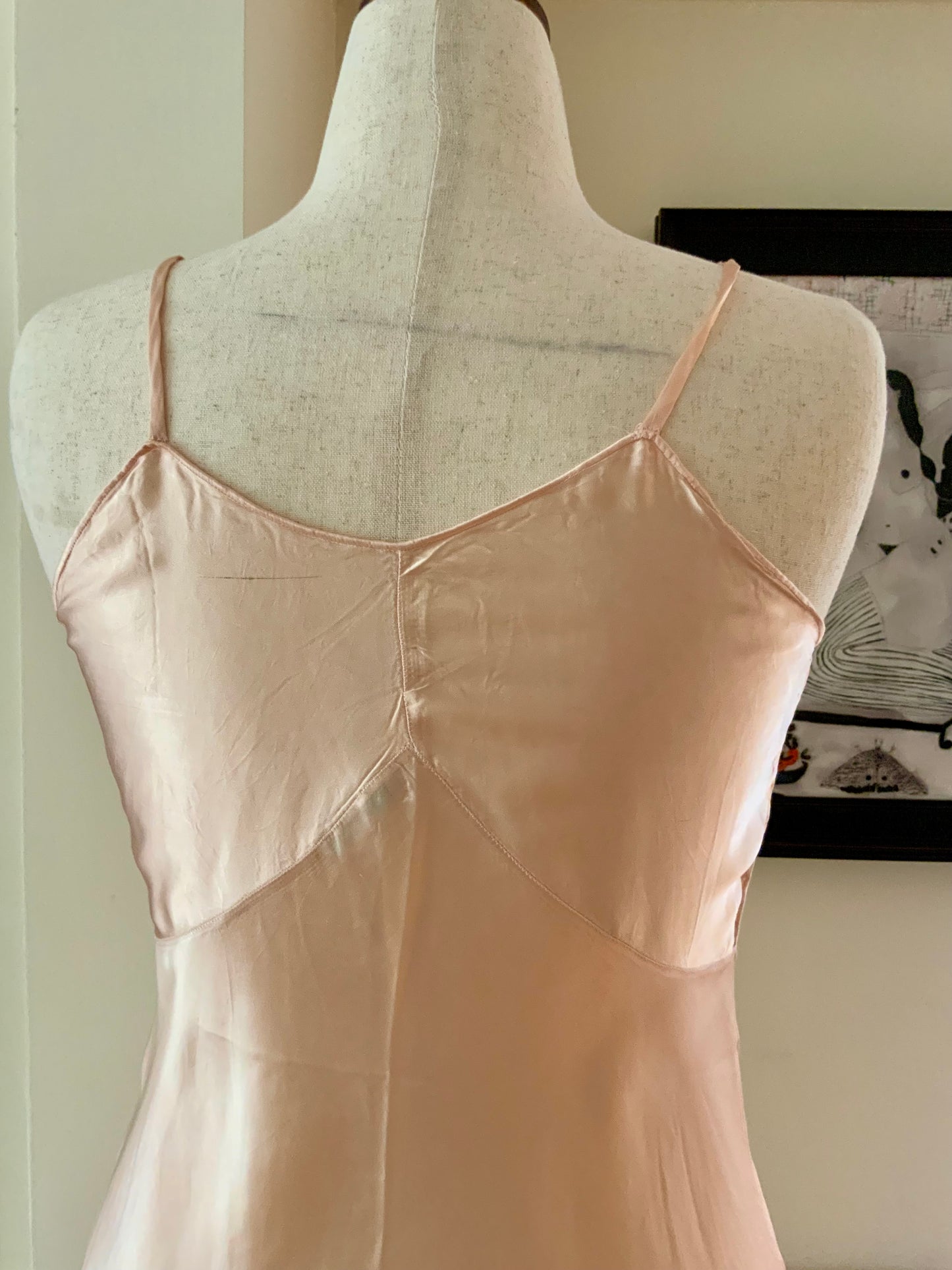 Pink Satin Slip Dress - 40s