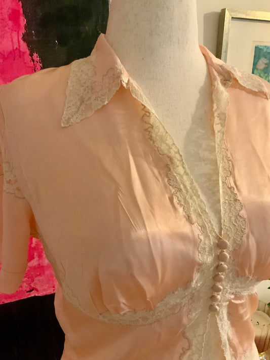 Silk Bed Jacket - 50s - 50AA