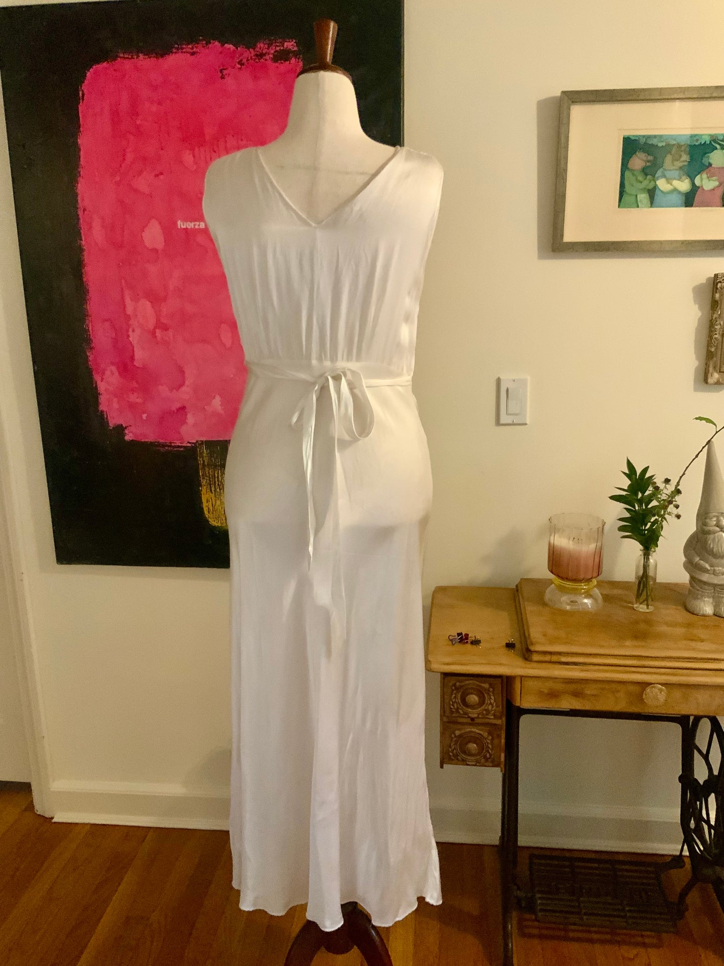 Bridal Nightgown White Satin - 40s