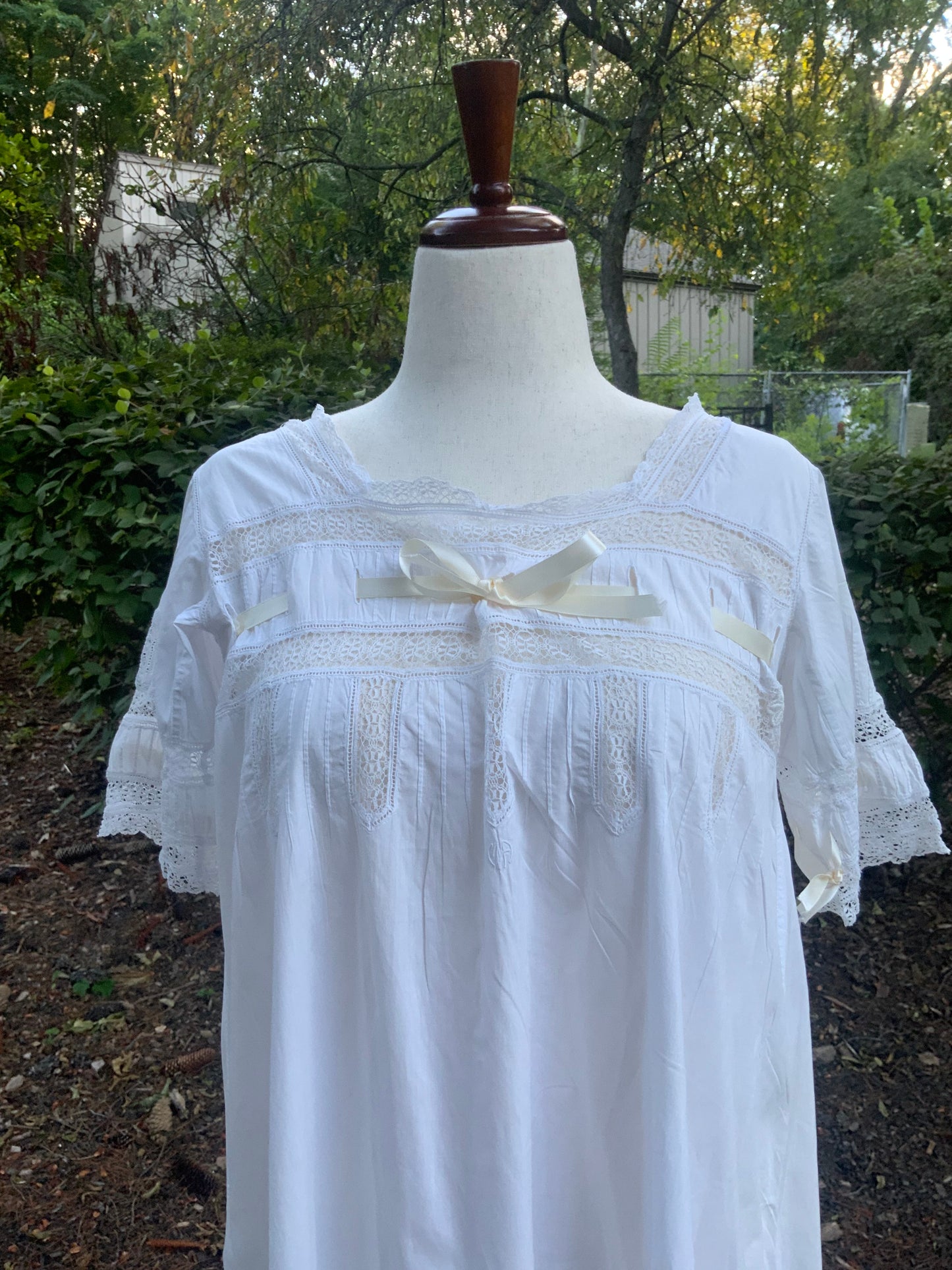 Edwardian Nightgown. - M A initials - ED55