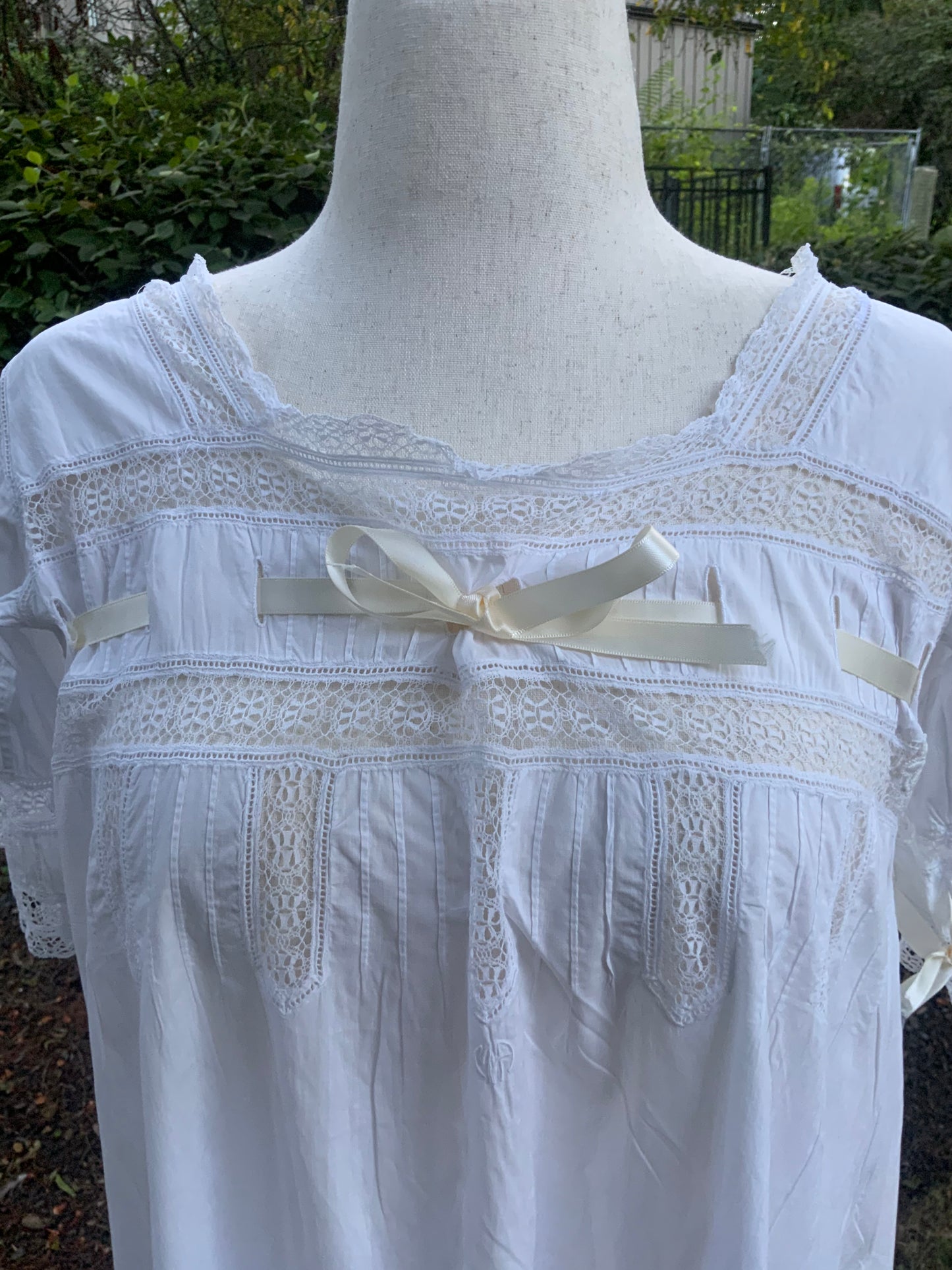 Edwardian Nightgown. - M A initials - ED55