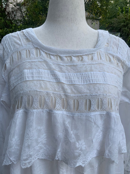 Edwardian Nightgown Cotton Lace - ED53