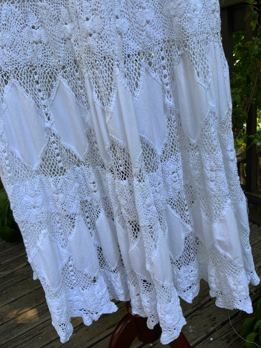 Antique Skirt Cotton and Irish Lace - 20s