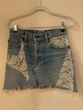 Denim Mini Skirt - Added lace.