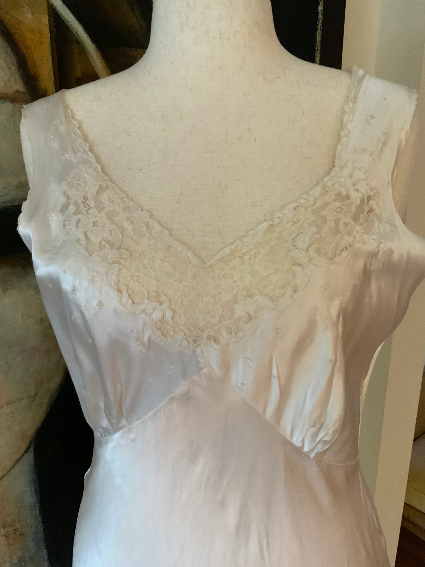 Bridal Nightgown Satin Lace - 40s