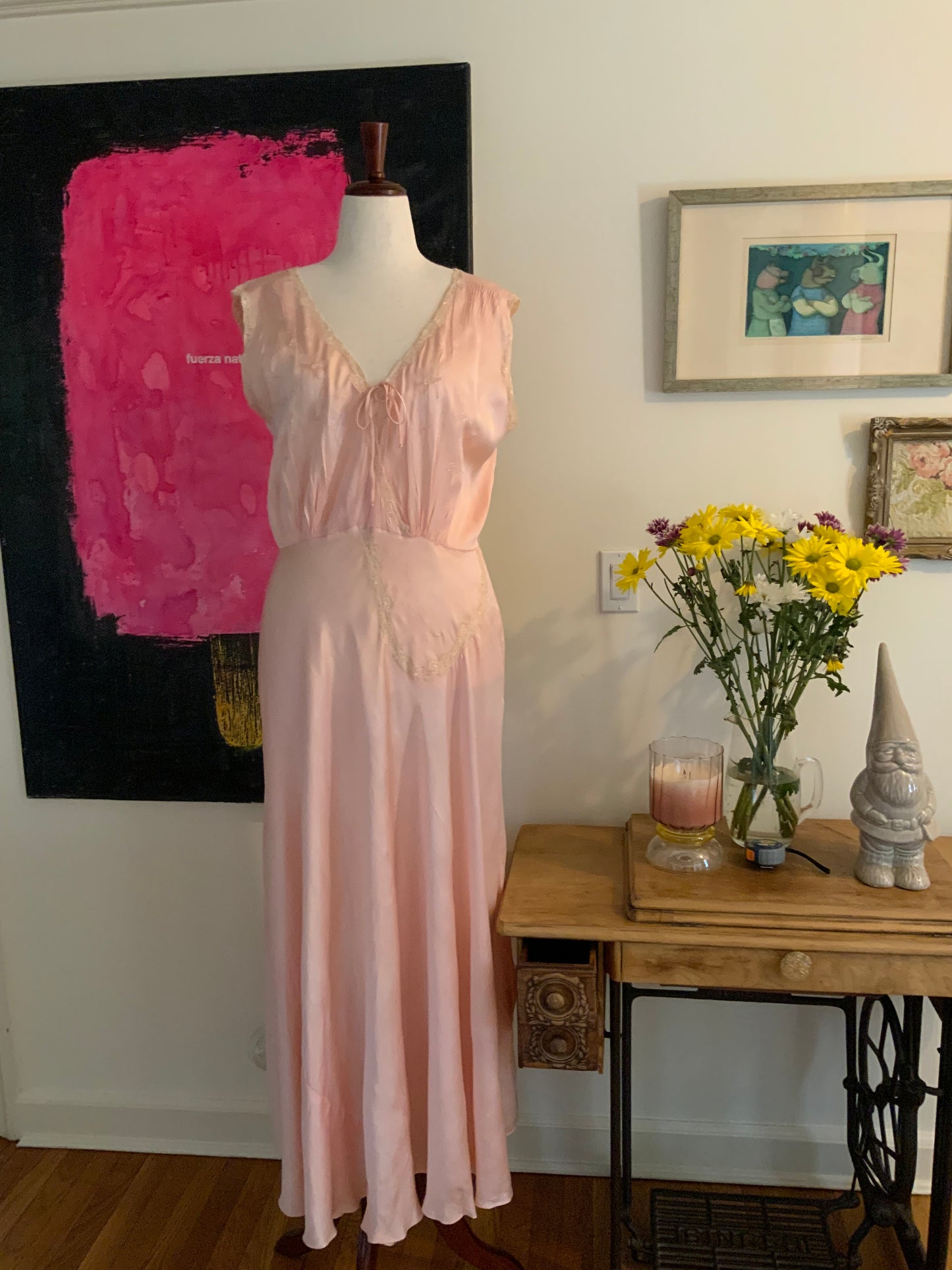 Silk Nightgown / Dress - 40s