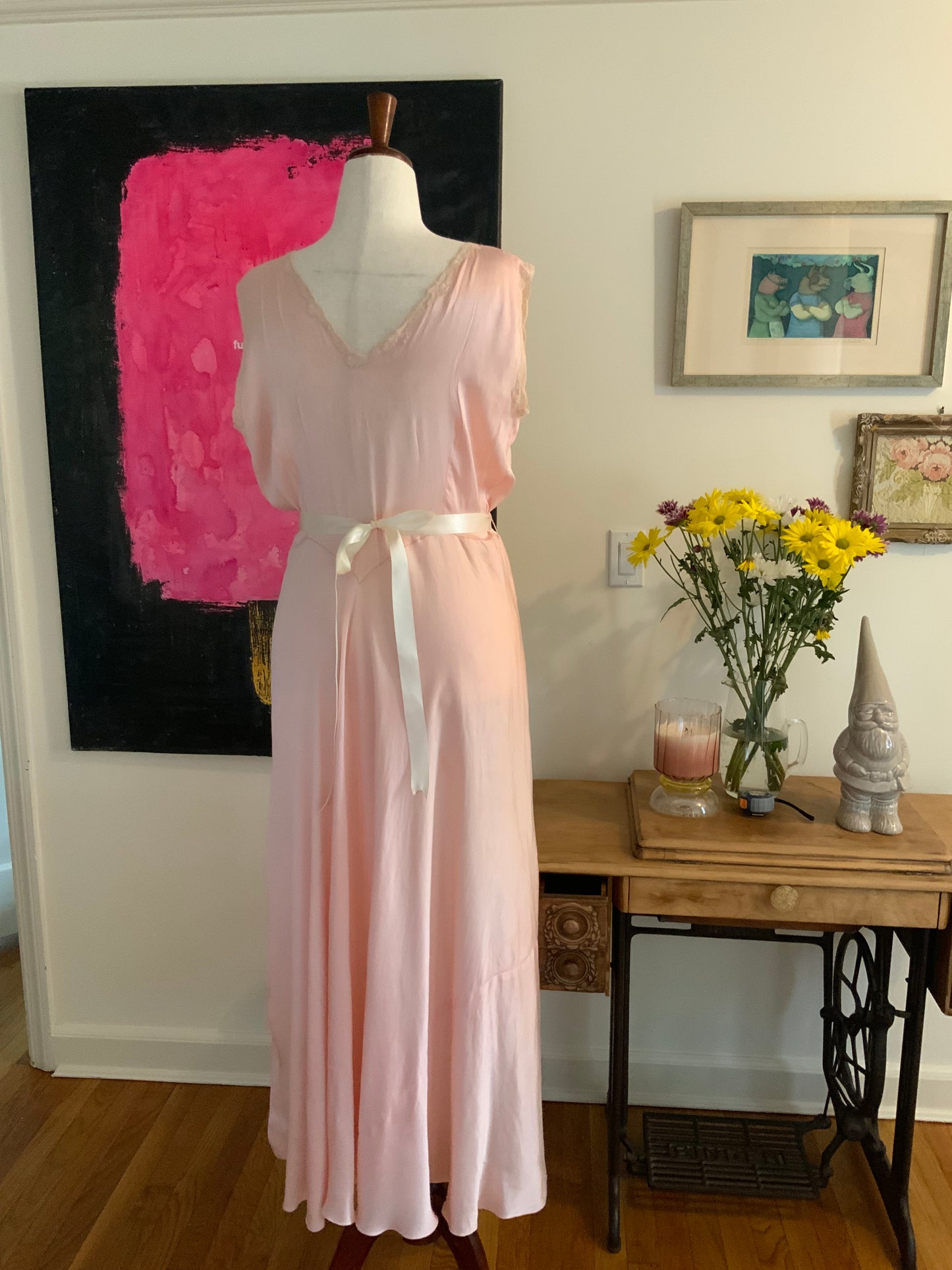 Silk Nightgown / Dress - 40s