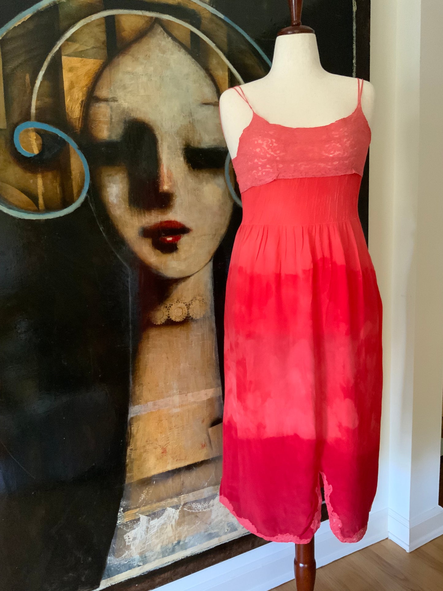 Hand Dyed Silk Dress - 50s