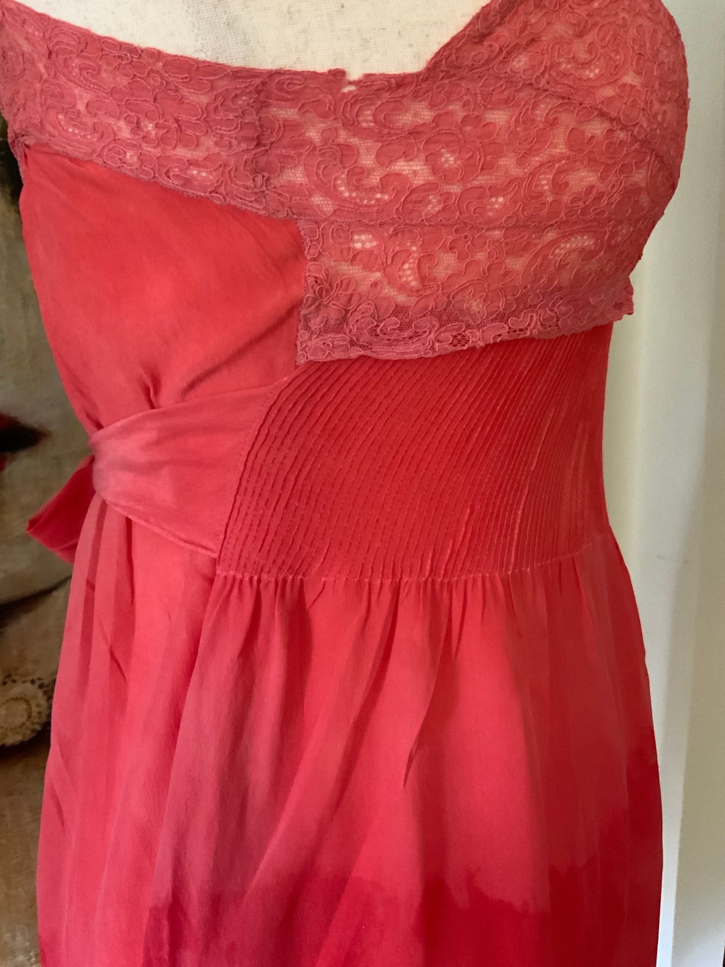 Hand Dyed Silk Dress - 50s