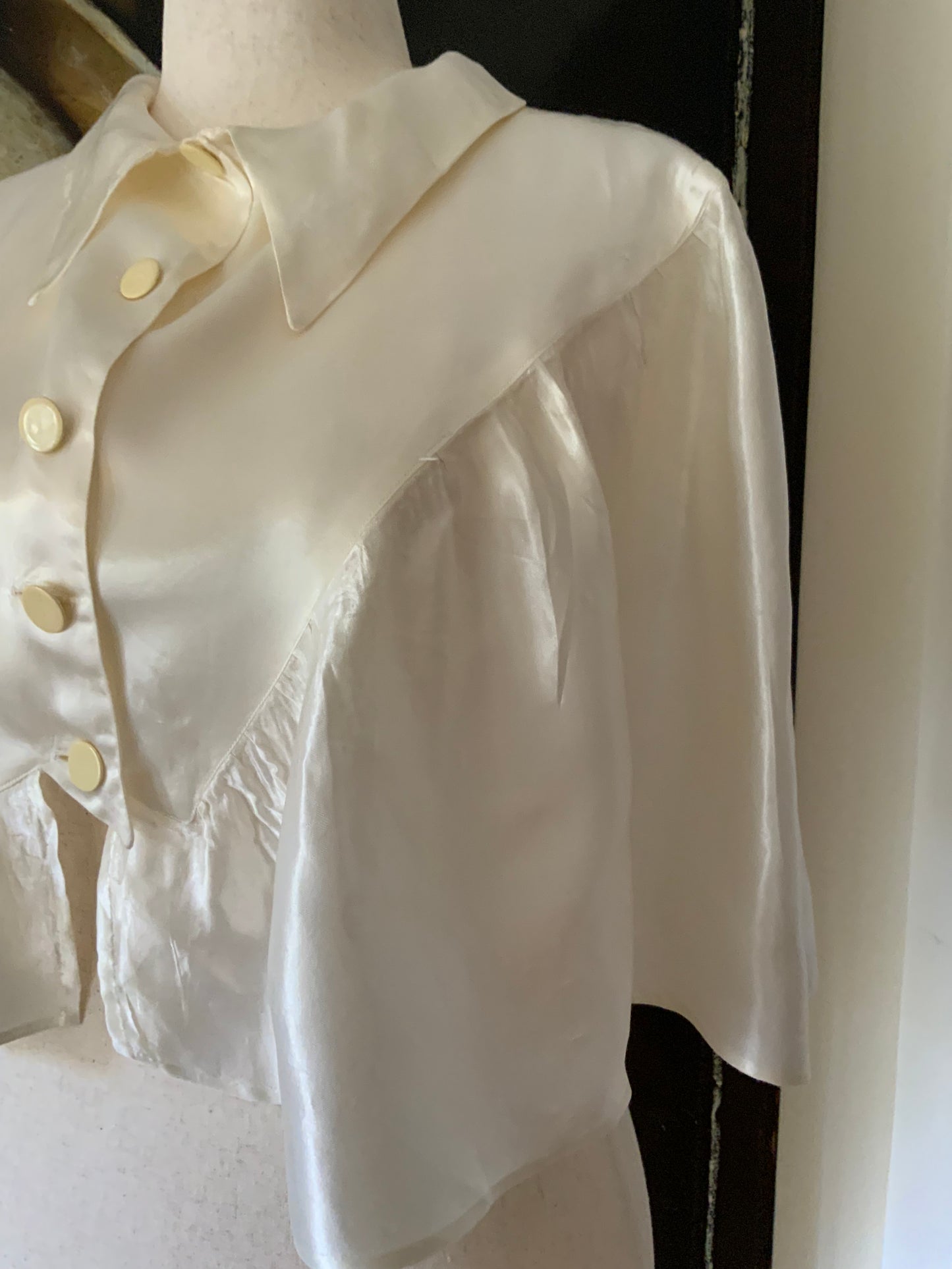 White Satin Cape - 30s