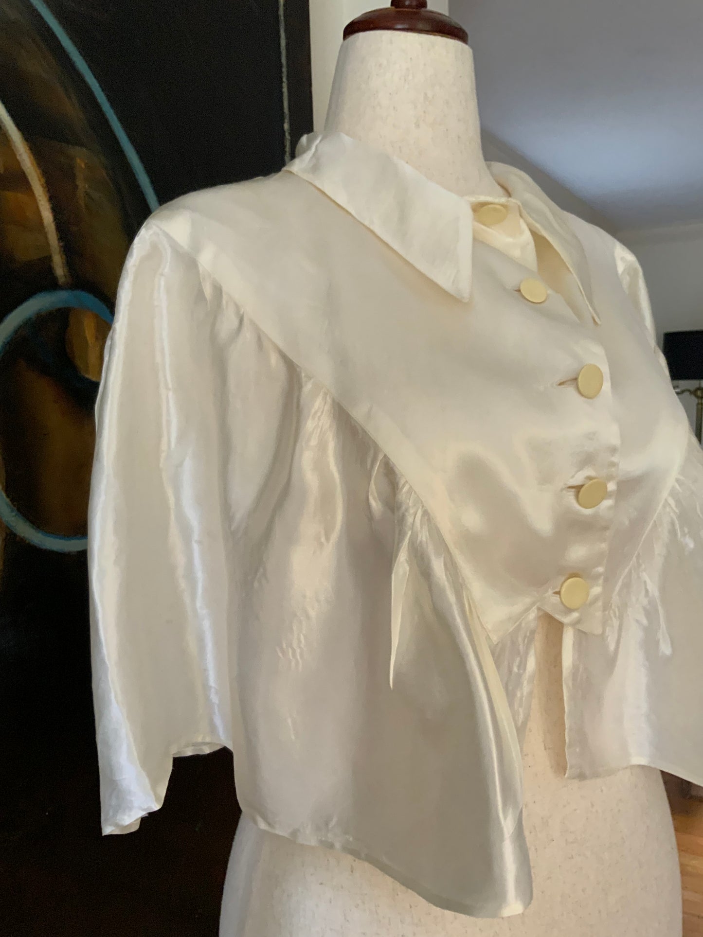 White Satin Cape - 30s