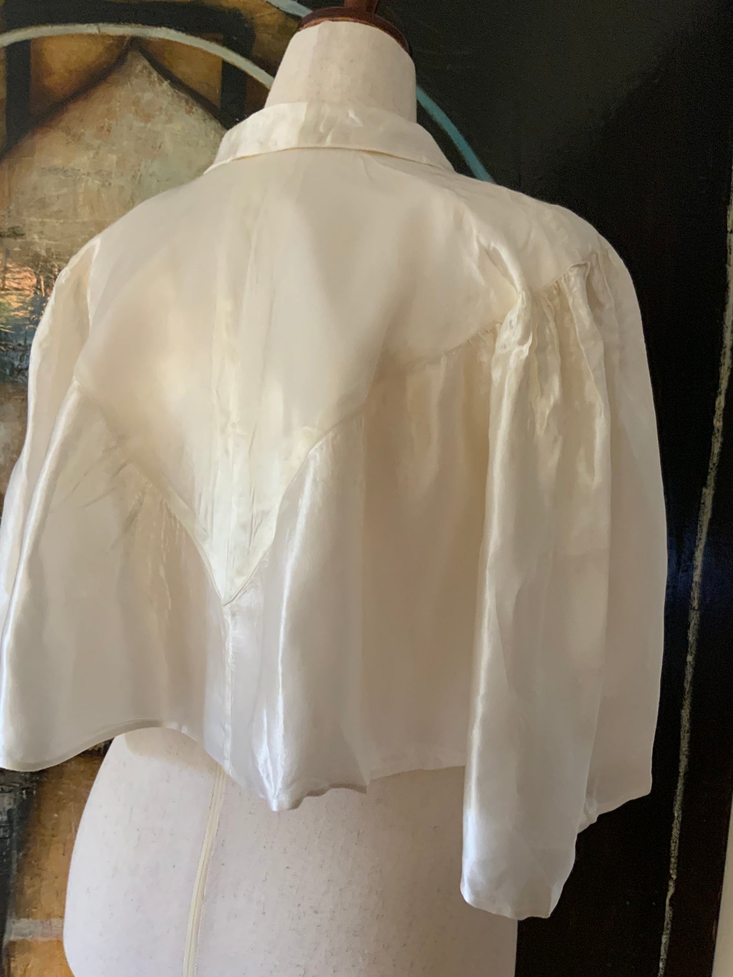 White Satin Cape - 30s