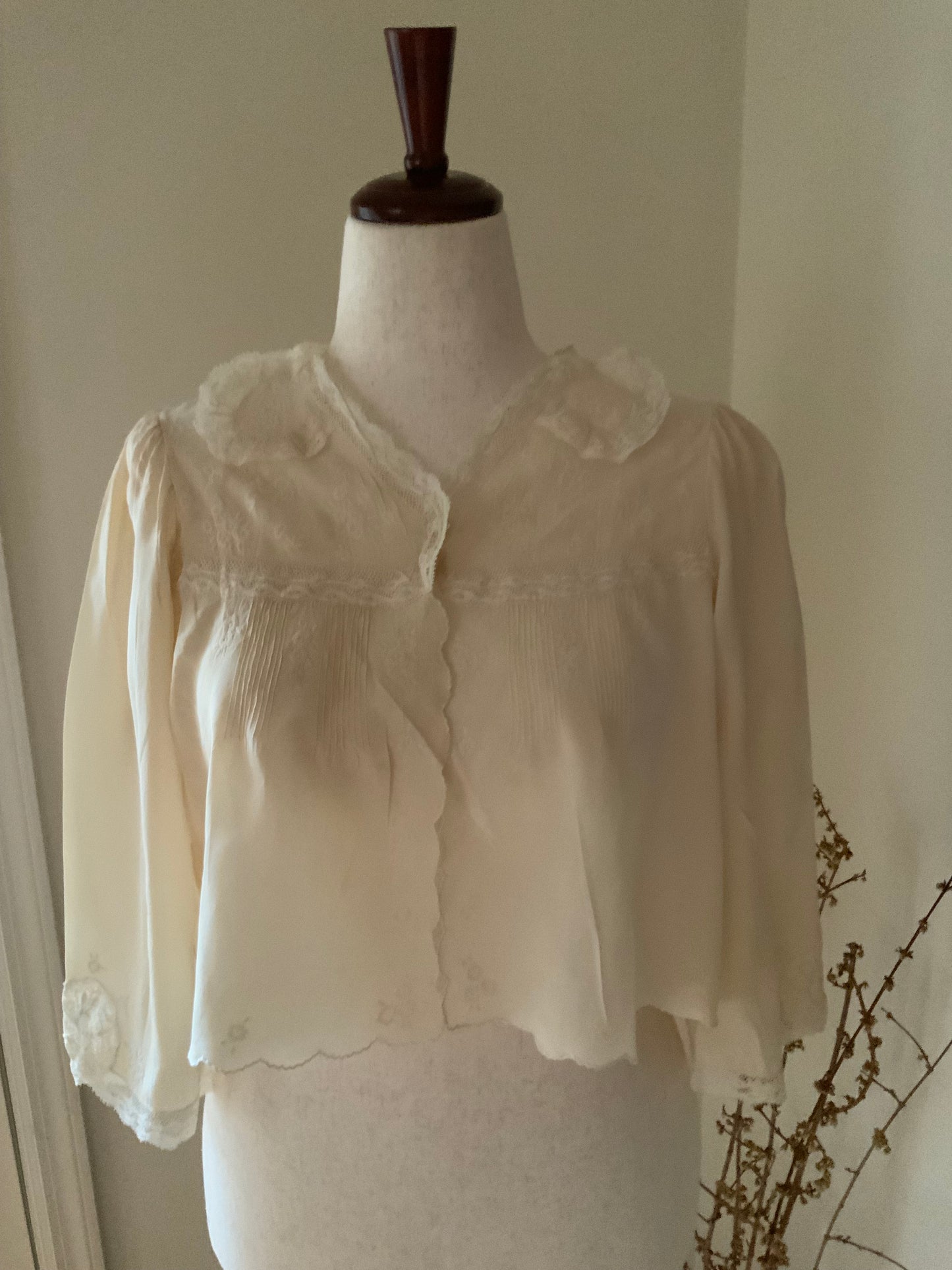 Silk Bed Jacket - Embellished - 20s