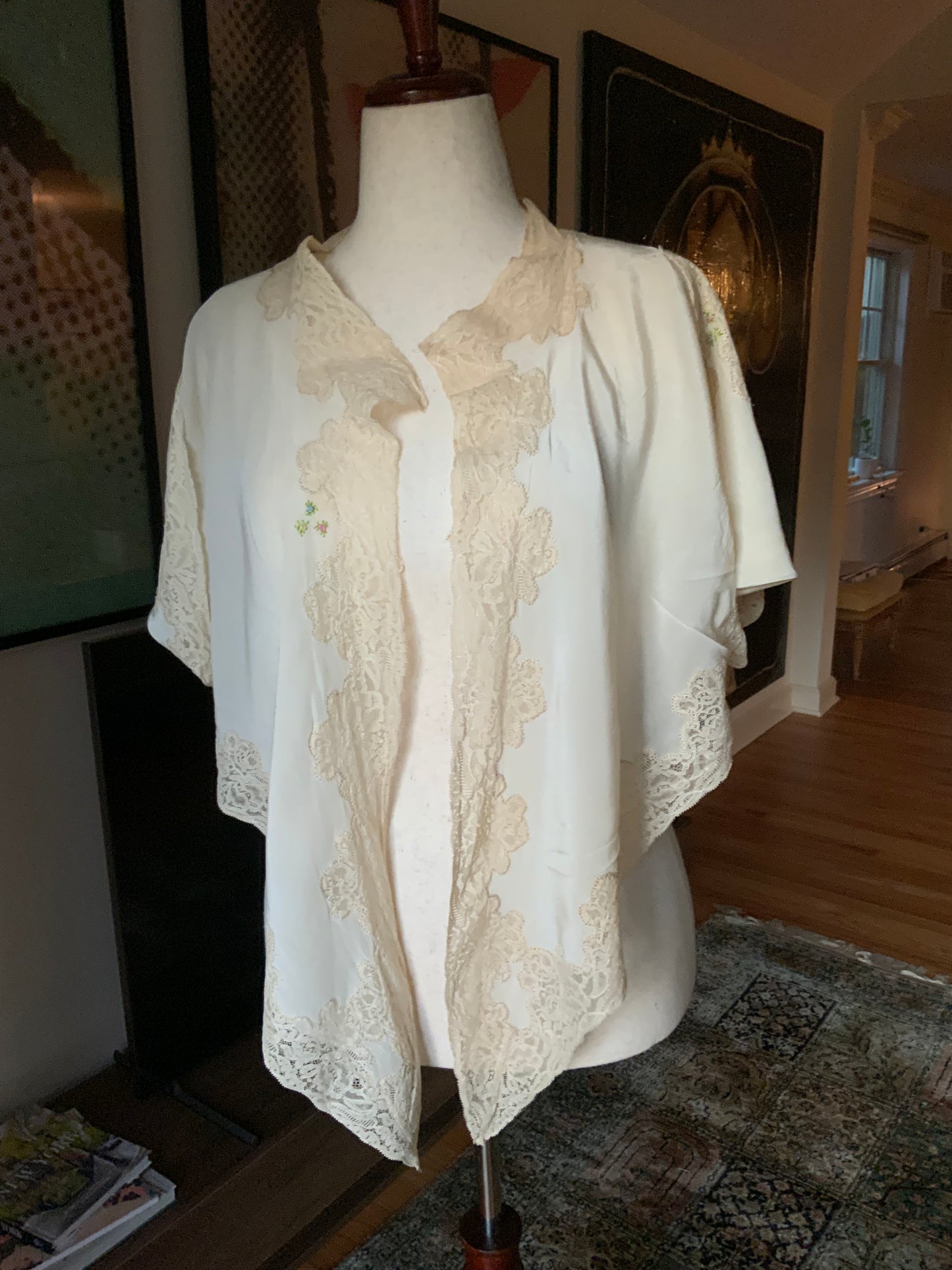 Pure Silk Bed Jacket - Rare - 20s