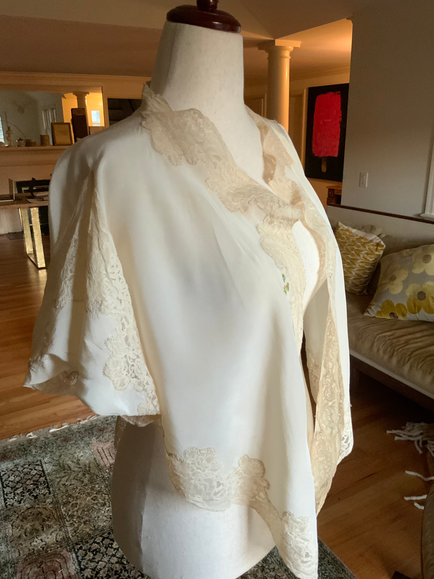 Pure Silk Bed Jacket - Rare - 20s