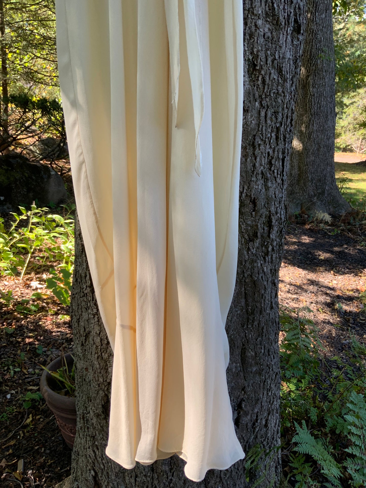 Silk Nightgown - Black Lace Embelishment - 30s - 30AO