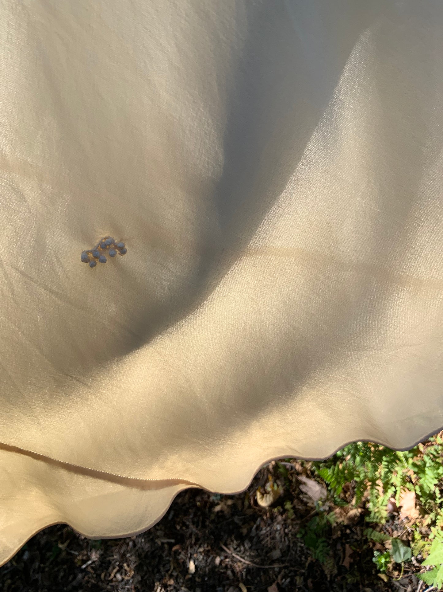 Silk Nightgown - Black Lace Embelishment - 30s - 30AO