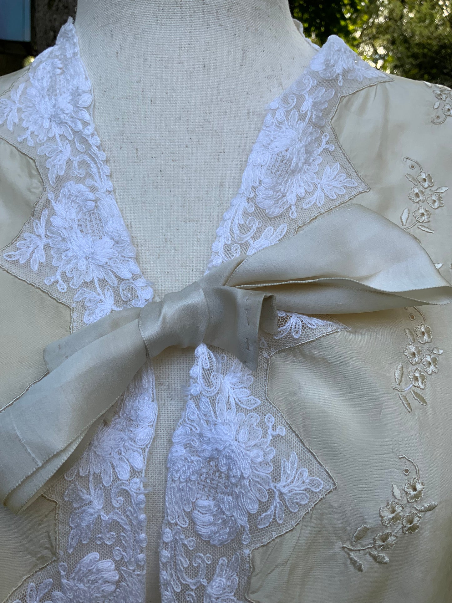 Silk Embroidered Bed Jacket - "TINA" - 20s - 30AP