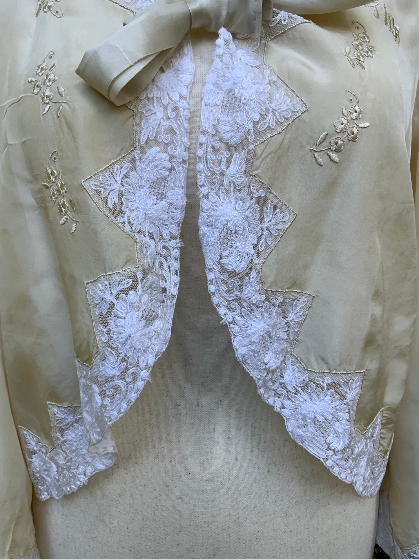 Silk Embroidered Bed Jacket - "TINA" - 20s - 30AP