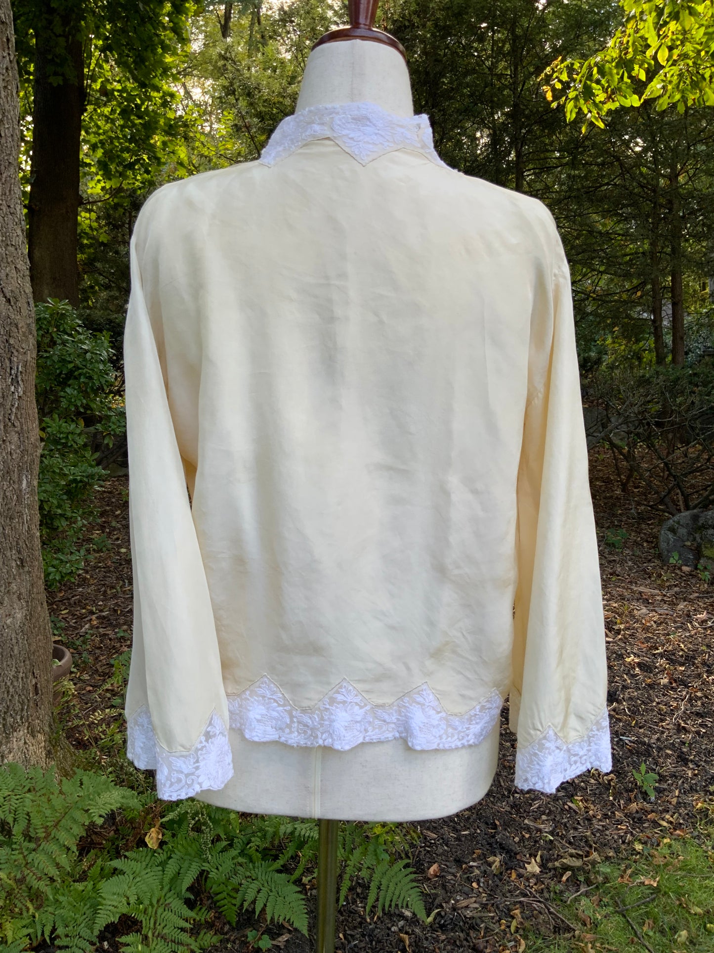 Silk Embroidered Bed Jacket - "TINA" - 20s - 30AP