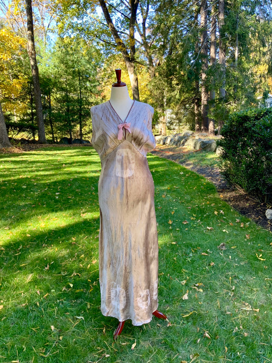 Hand Dyed Silk Satin Nightgown - 30s - 30AS