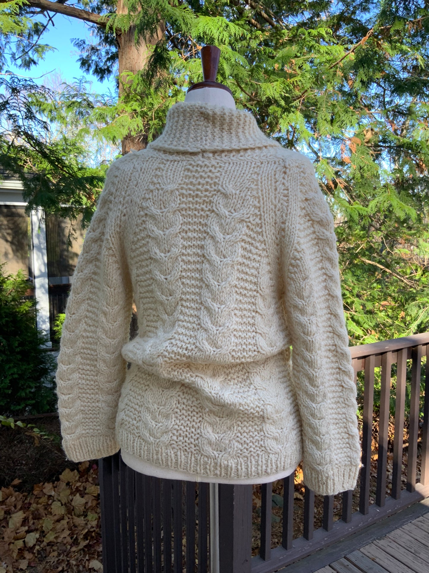 Hand Knit Pure Wool Cardigan - 70s