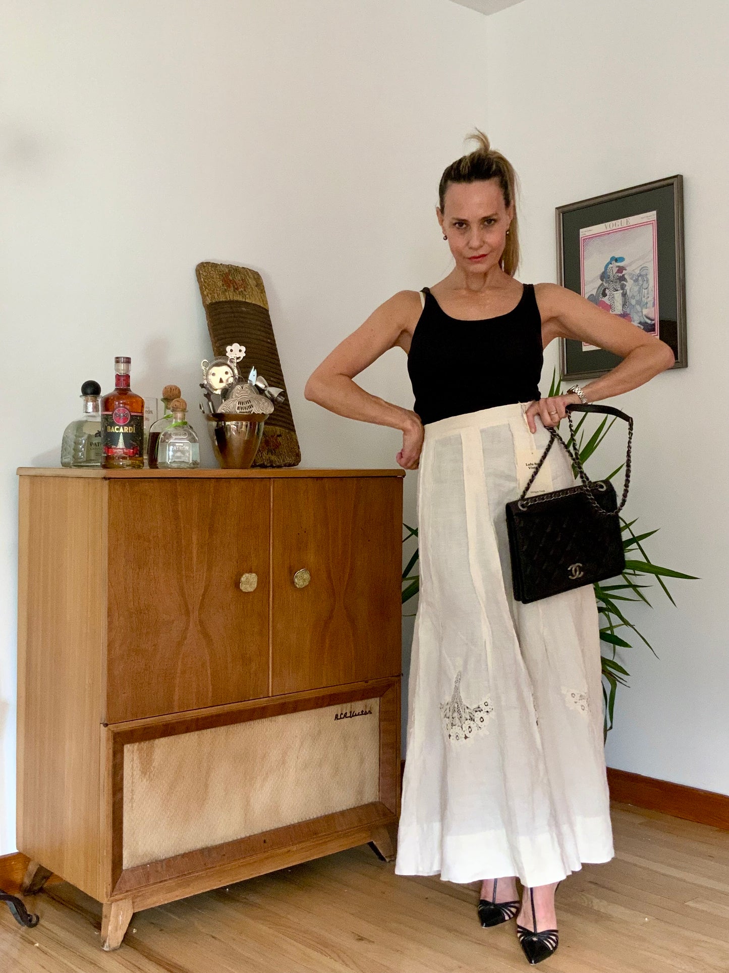Edwardian Cotton Skirt with Crochet Lace Appliqués –1900s- ED25