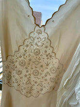 Silk Embroidered Bridal Nightgown - 40s