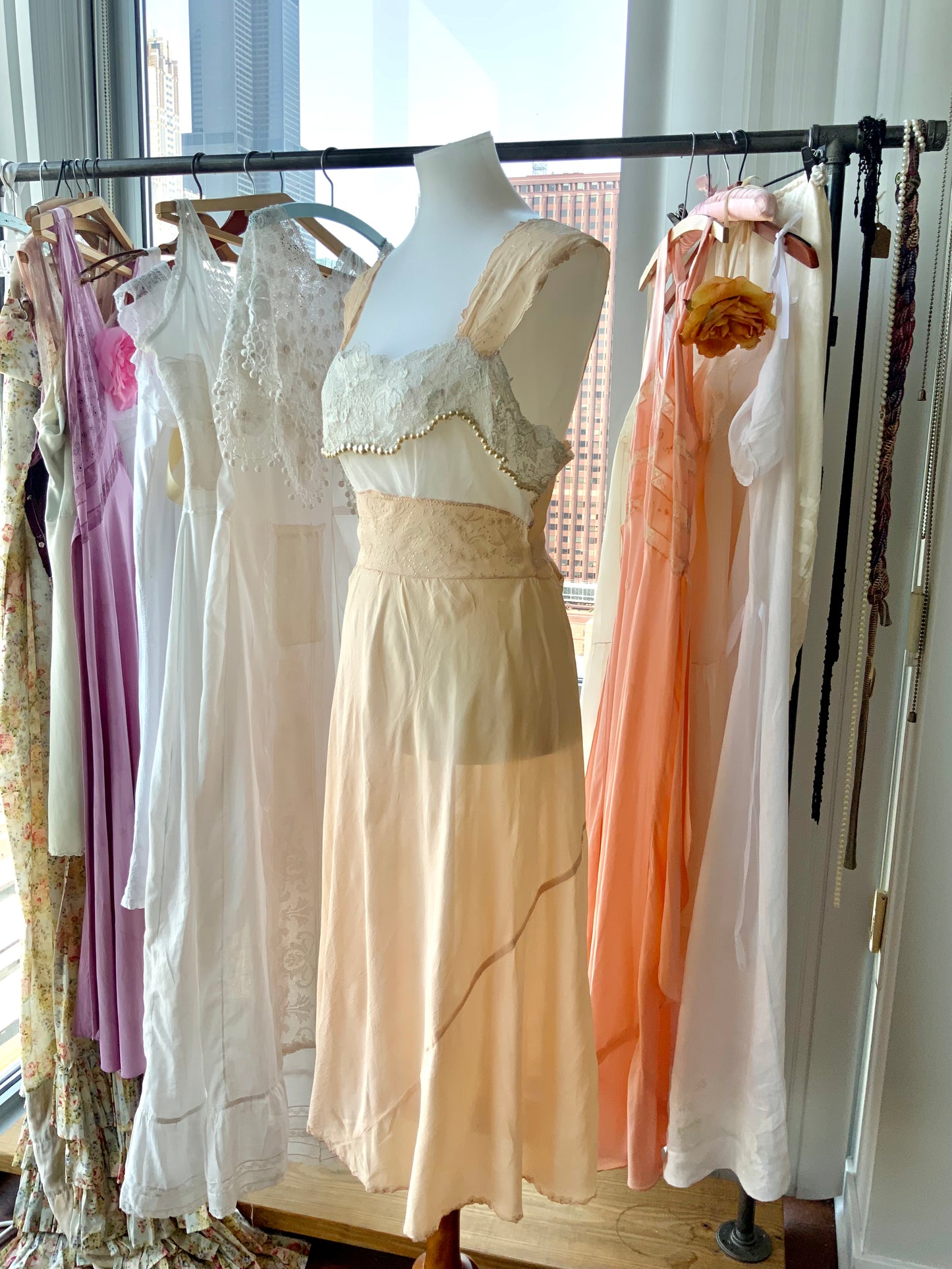 Chiffon Pearls Nightgown - 20s