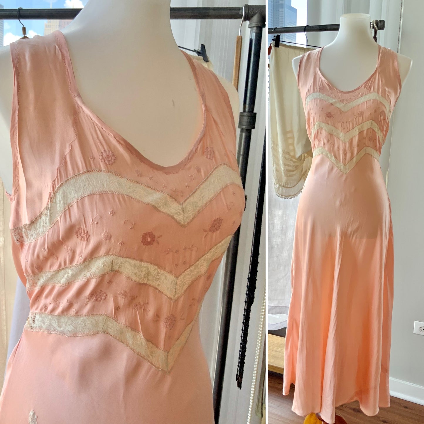 Silk Lace Nightgown - 20s