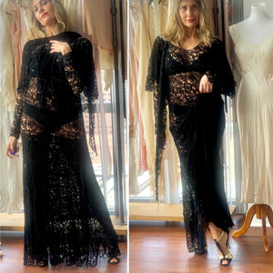 Lace Evening Dress with Cape - 30s