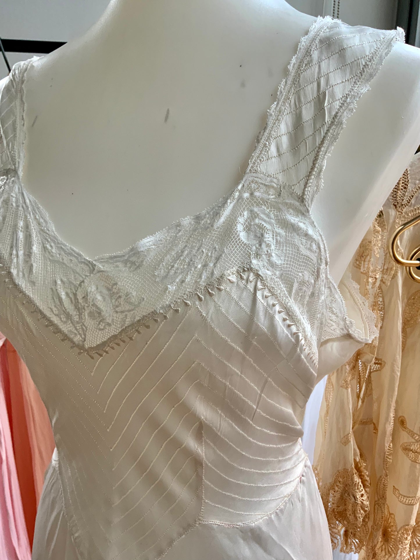 Silk Bridal Nightgown - 40s