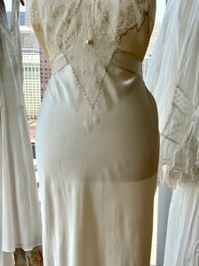 Silk Lace Bridal Nightgown - 50s