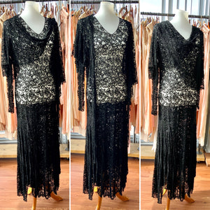 Lace Evening Dress with Cape - 30s