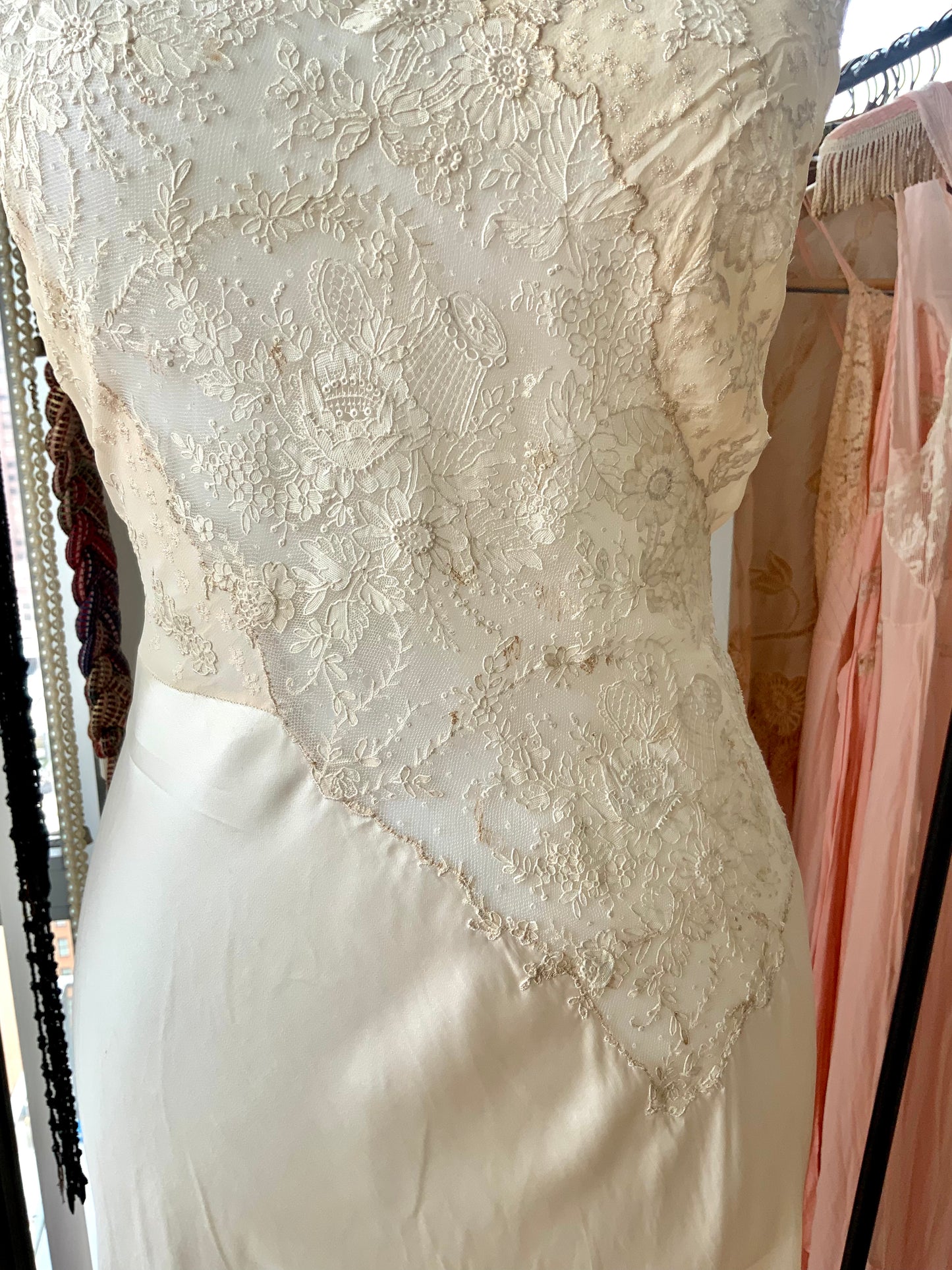 Exquisite Silk Bridal Nightgown - 40s