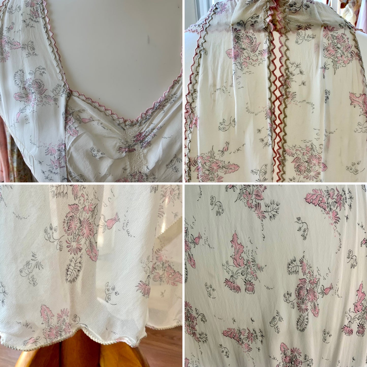Floral Nightgown - 40s - Bridal