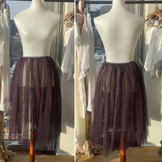 Tüll-Petticoat handgefärbtes Lila – 50er Jahre