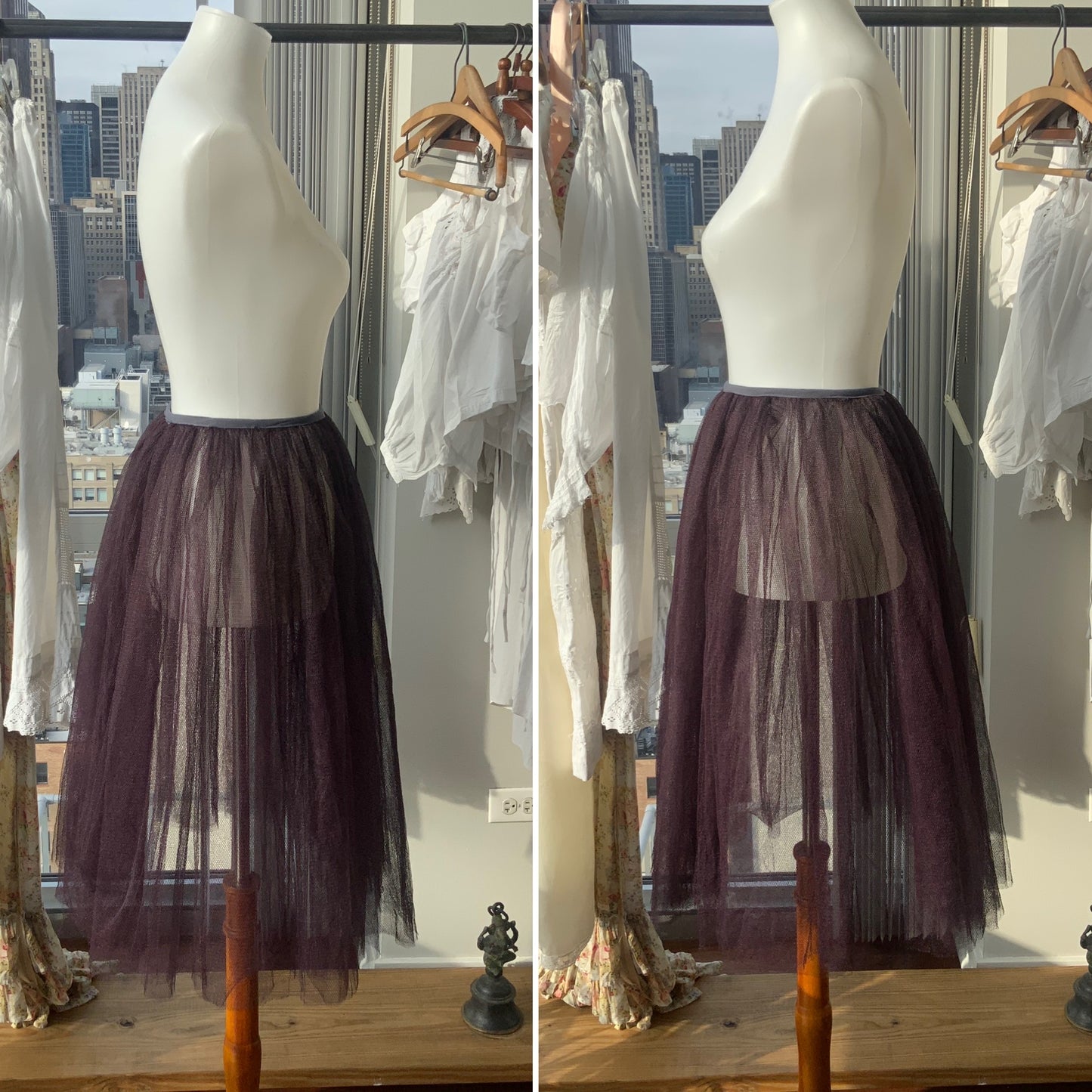Tulle Petticoat Hand Dyed Purple - 50s