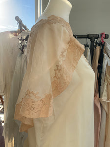 Silk Lace Beige Nightgown - 20s - LuluBoopVintage