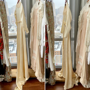 Silk Long Sleeve Wedding Dress - 40s