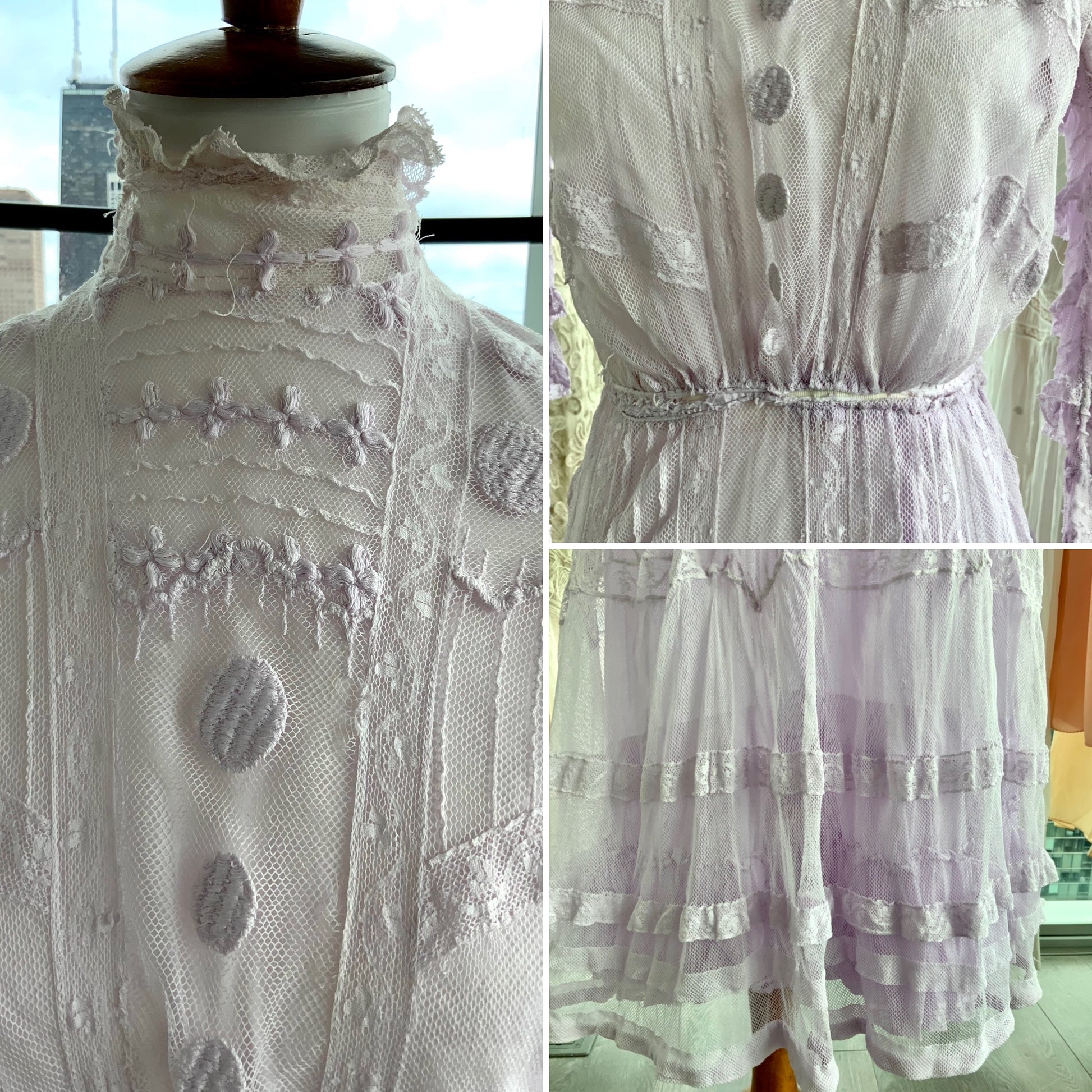 Lilac Edwardian Lawn Dress - 1900 - LuluBoopVintage