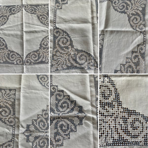 Edwardian Embroidered Tablecloth - 1900 - LuluBoopVintage