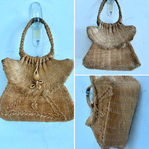 Rare Antique Jute Handbag - 1800 - LuluBoopVintage