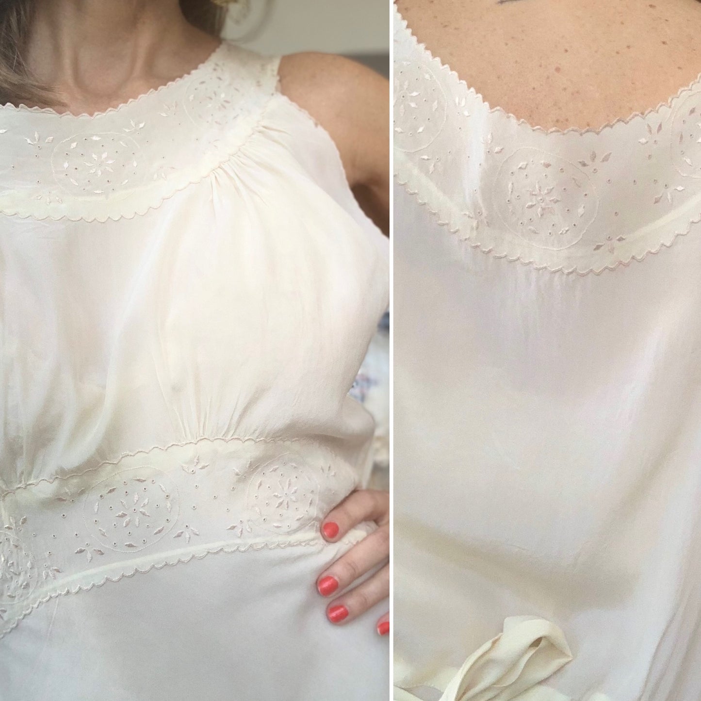 Silk Bridal Nightgown - 30s - Lulu Boop Vintage
