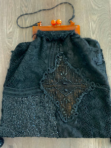 Antique Handbag Amber Frame - 1800 - LuluBoopVintage