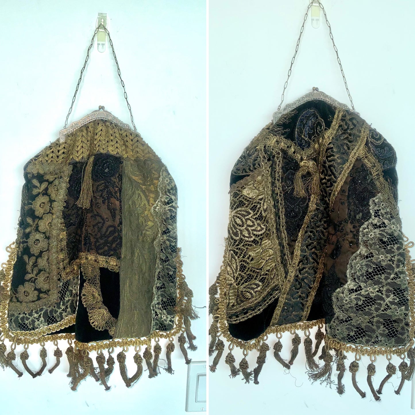 Antique Handbag - Victorian Fabric/Frame - LuluBoopVintage