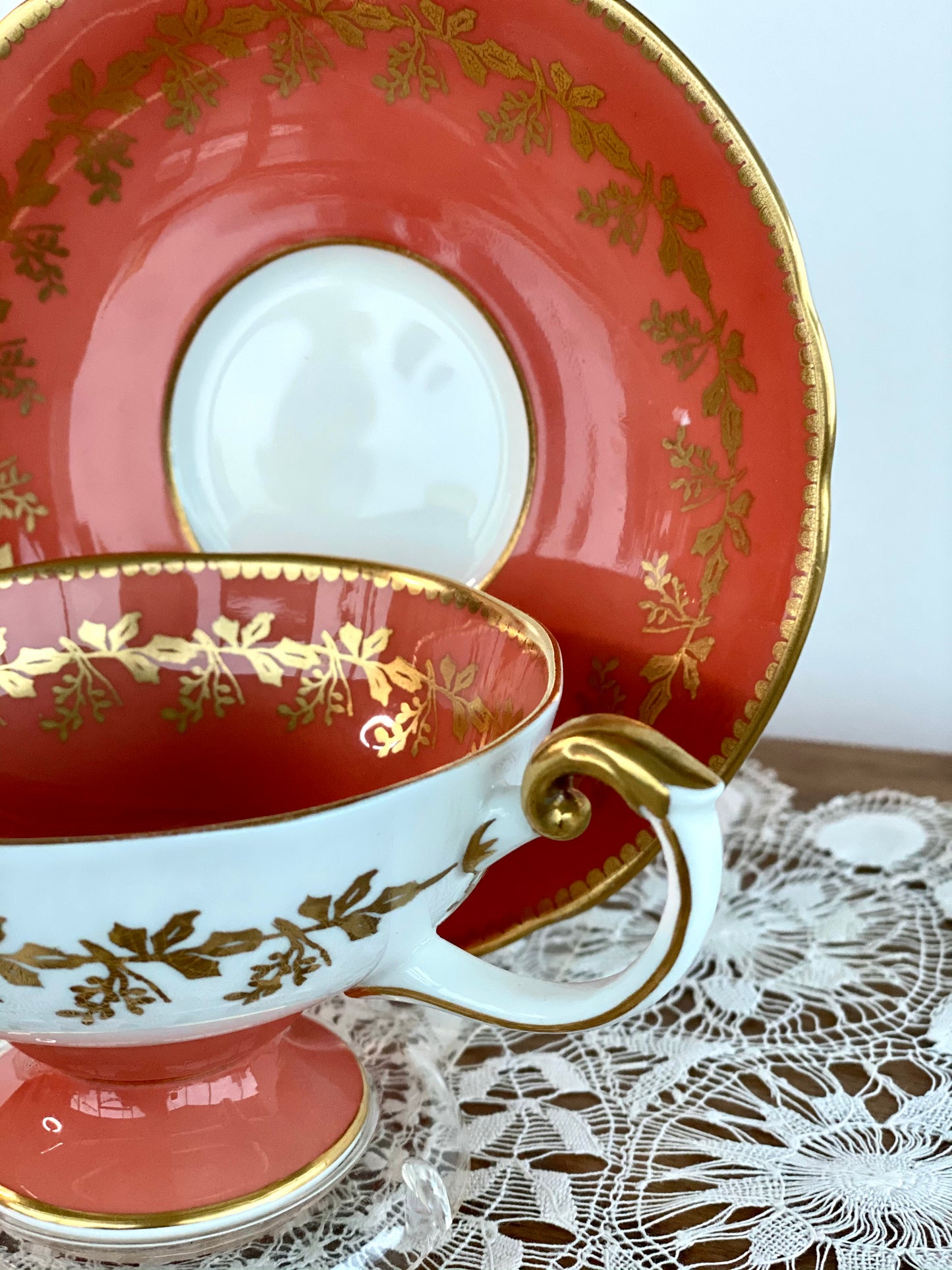 Aynsley Tea Cup and Saucer - 50s Bone China - LuluBoopVintage