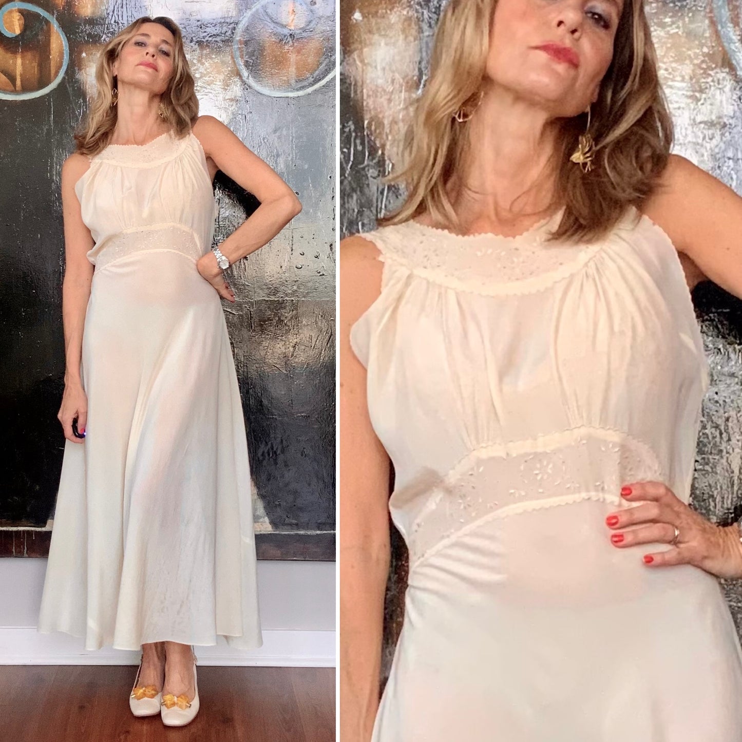 Silk Bridal Nightgown - 30s - Lulu Boop Vintage